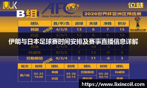 伊朗与日本足球赛时间安排及赛事直播信息详解