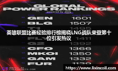 英雄联盟比赛经验排行榜揭晓LNG战队荣登第十位引发热议